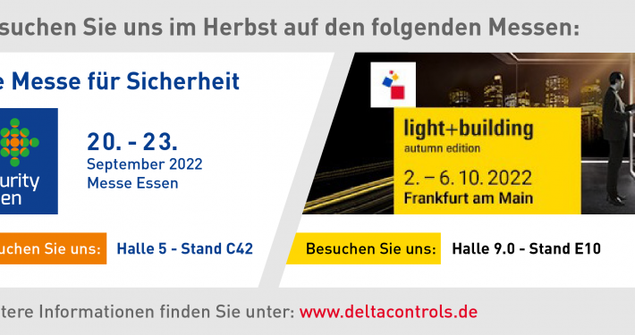 Messe Security 2022 in Essen und Light and Building 2022 in Frankfurt